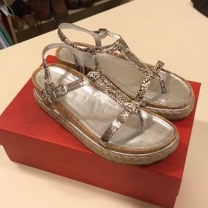 Donald Pliner Snake Metallic Sandals